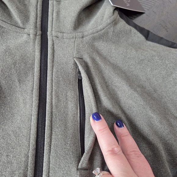 VRST Men's Medium Pinnacle Polar Fleece Zip Up Hoodie Jacket Warm Pewter New - Picture 5 of 15